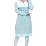 Kurti Plazoo Hair Sea Green