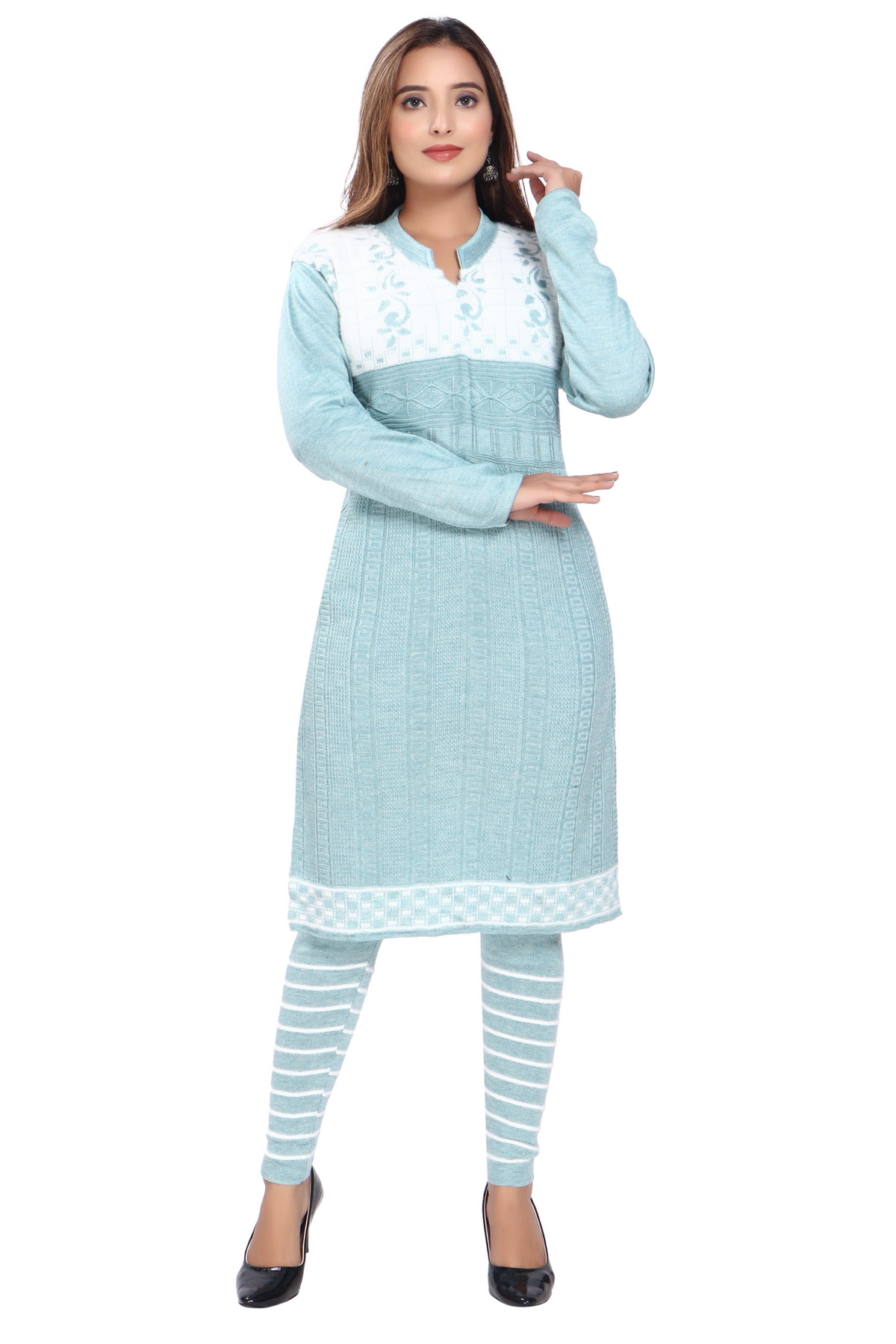 Kurti Plazoo Hair Sea Green